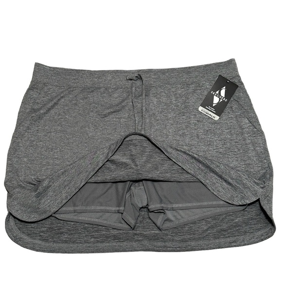 Women’s Skechers 3XL 24 - 26 Drawstring Skort Skirt Woven Gray Activewear NWT - Picture 4 of 10